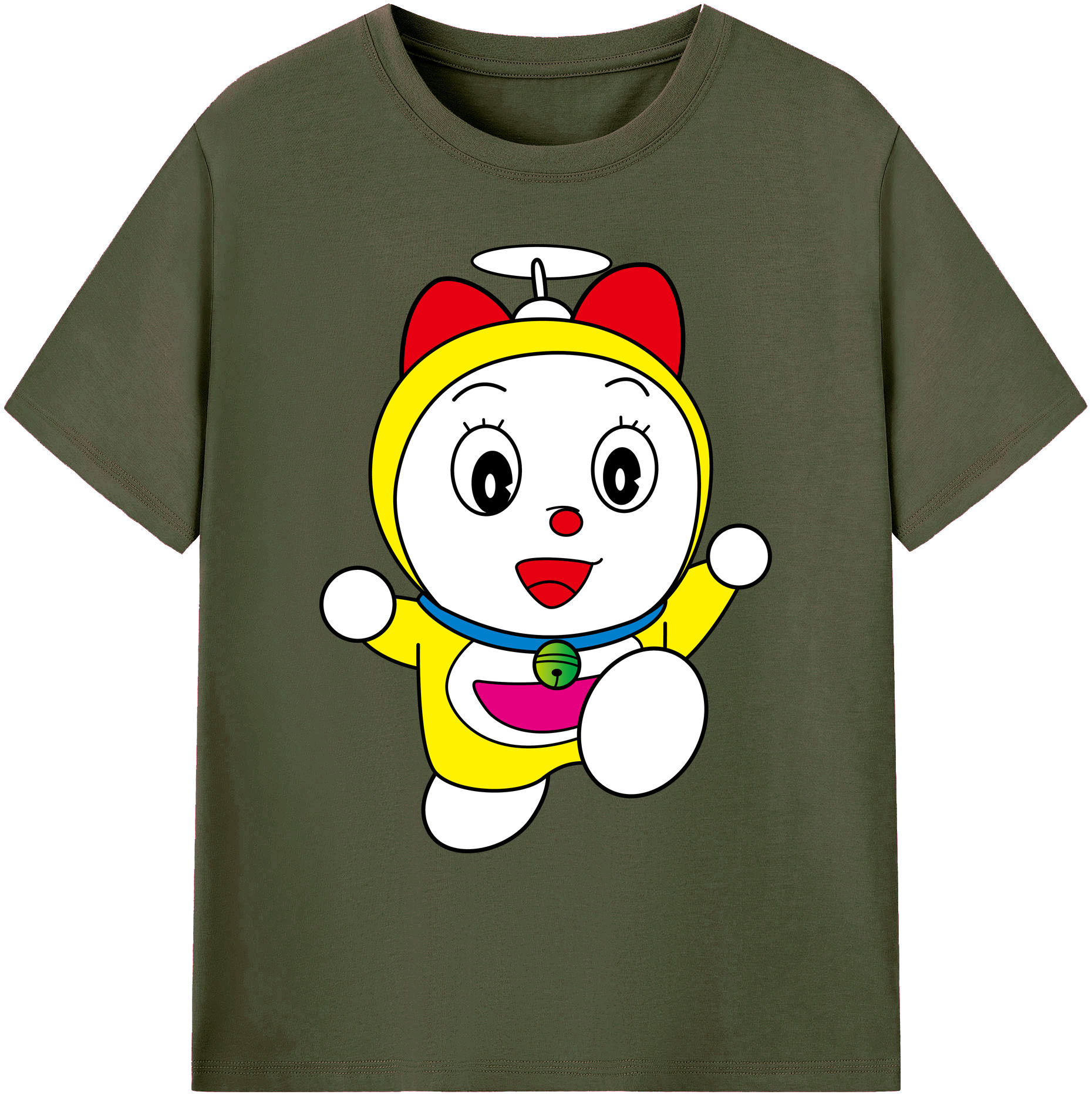 （画像用） ドラえもん ドラミ Doraemon Dorami 綿100％ メンズ半袖Tシャツ｜肌触りやわらか＆通気性